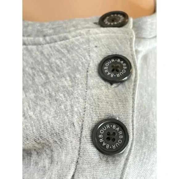 Barbour Poole Overlayer crewneck sweatshirt light gray size 10 NWT - Picture 6 of 9
